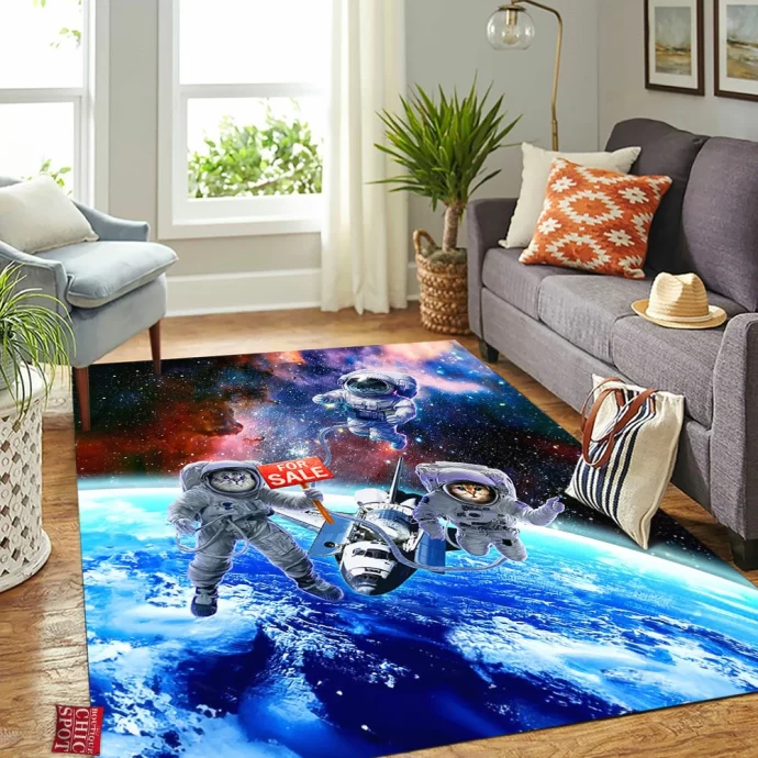 Space Cat Rectangle Rug