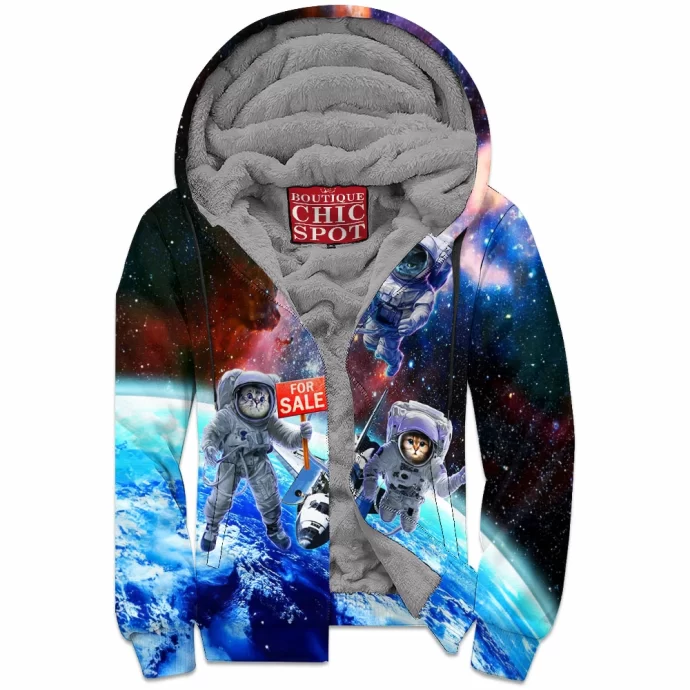 Space Cat Zip Fleece Hoodie