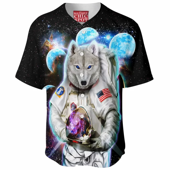 Astronaut Polar Wolf Space Baseball Jersey