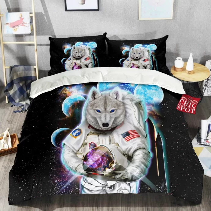 Astronaut Polar Wolf Space Bedding Set