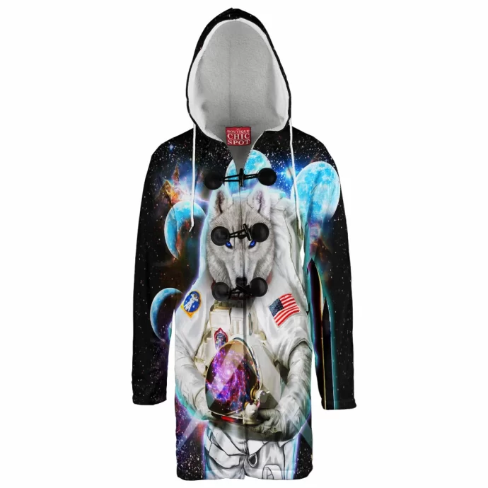 Astronaut Polar Wolf Space Hooded Cloak Coat