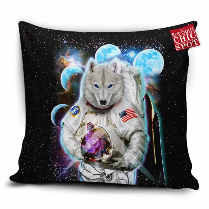 Astronaut Polar Wolf Space Pillow Cover