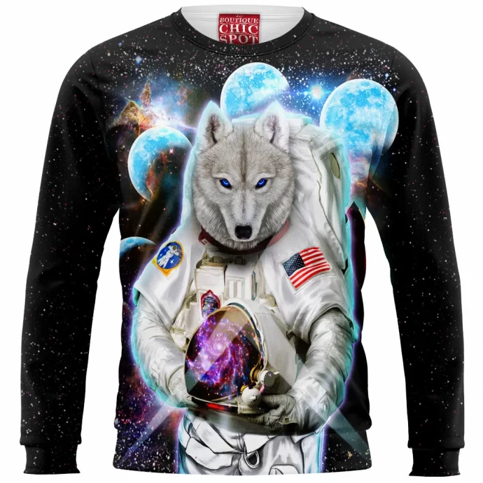 Astronaut Polar Wolf Space Sweatshirt