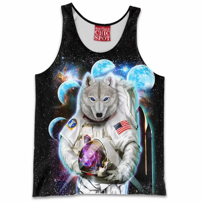 Astronaut Polar Wolf Space Tank Top