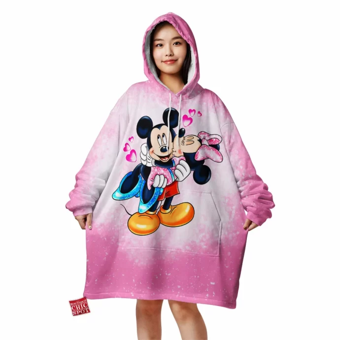 Mickey Mouse Minnie Mouse Blanket Hoodie