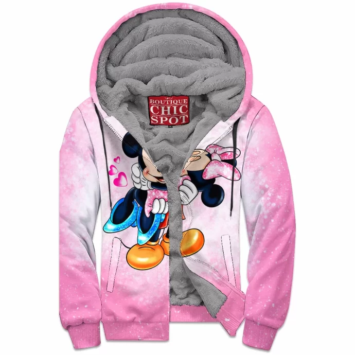 Mickey Mouse Minnie Mouse Zip Fleece Hoodie