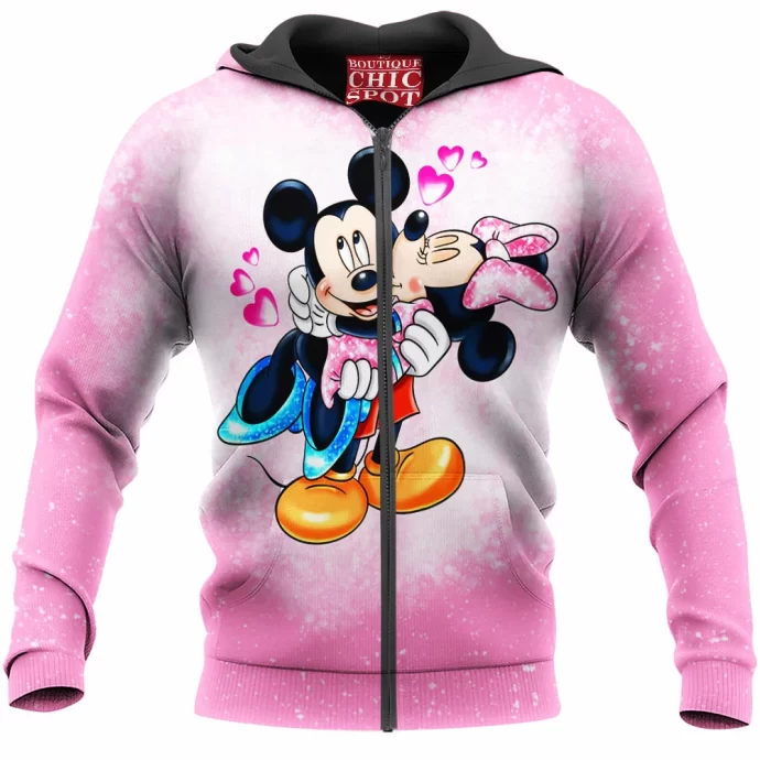 Mickey Mouse Minnie Mouse Zip Hoodie