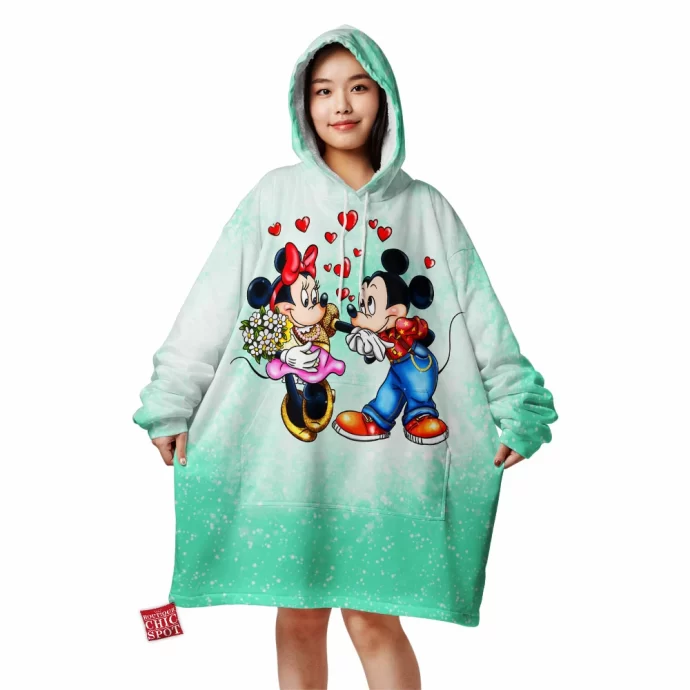 Mickey Mouse Minnie Mouse Blanket Hoodie