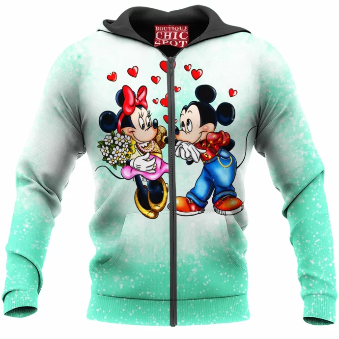 Mickey Mouse Minnie Mouse Zip Hoodie