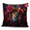 Lion Flowers Pillow Cover