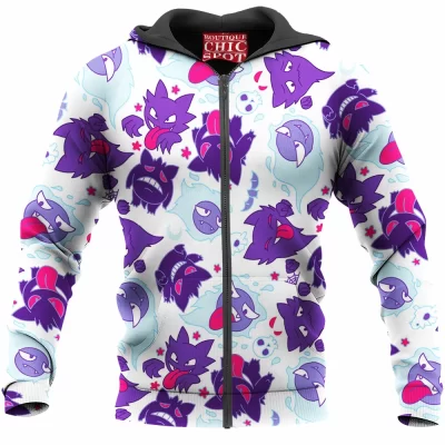 Anime Zip-Hoodie, Ghost Pokemon Zip-Hoodie