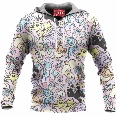 Anime Fleece-Hoodie, Eevee Fleece-Hoodie, Pokemon Fleece-Hoodie