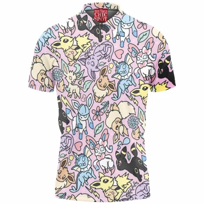 Anime Polo Shirt, Eevee Polo Shirt, Pokemon Polo Shirt