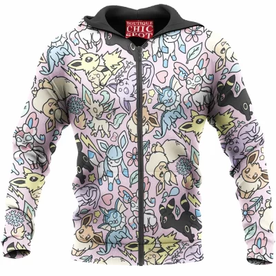 Anime Zip-Hoodie, Eevee Zip-Hoodie, Pokemon Zip-Hoodie