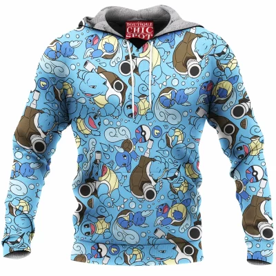 Anime Fleece-Hoodie, Blastoise Fleece-Hoodie, Pokemon Fleece-Hoodie, Squirtle Fleece-Hoodie, Wartortle Fleece-Hoodie