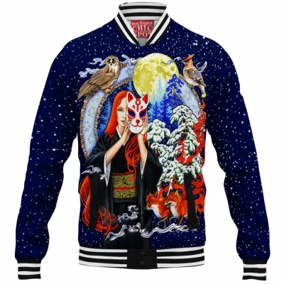 Kitsune Baseball-Jacket, Fantasy Baseball-Jacket