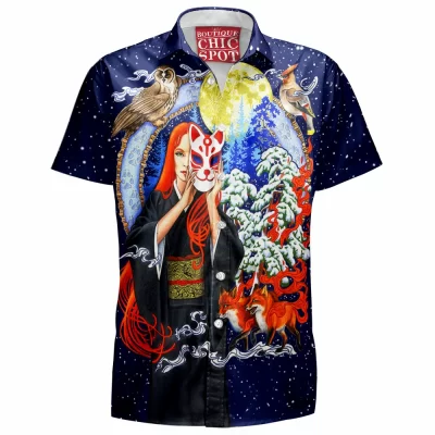 Kitsune Hawaiian-Shirt, Fantasy Hawaiian-Shirt