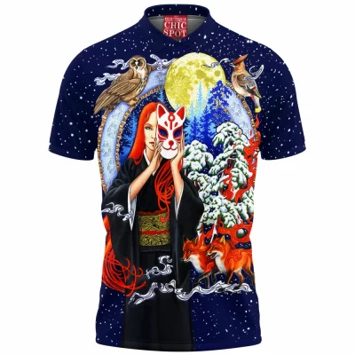 Kitsune Polo Shirt, Fantasy Polo Shirt