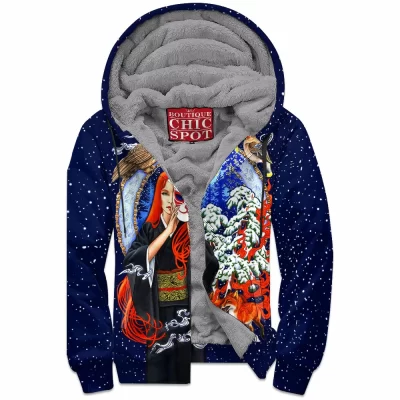 Kitsune Zip-Fleece-Hoodie, Fantasy Zip-Fleece-Hoodie