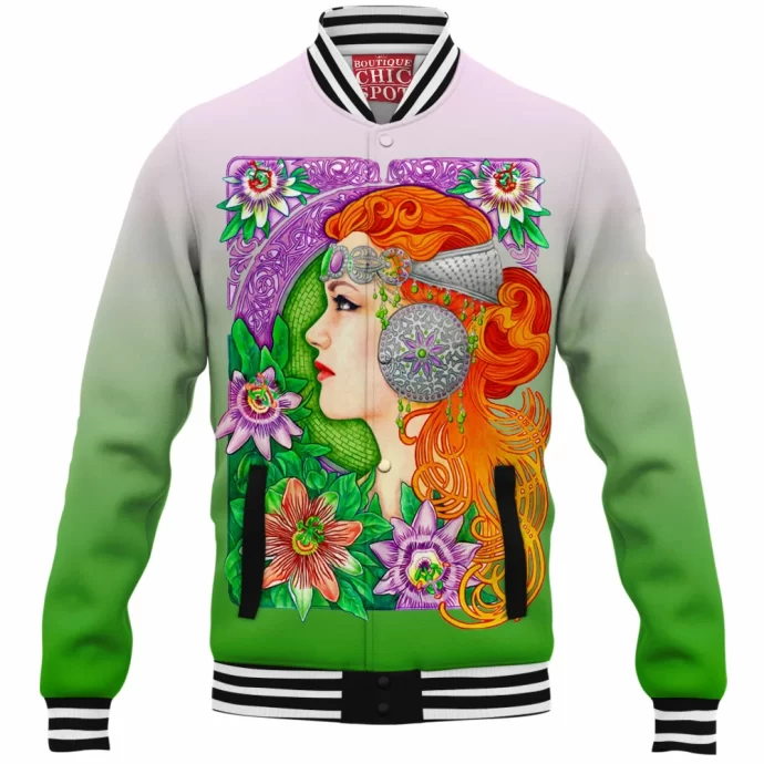 Passion Flower Baseball Jacket