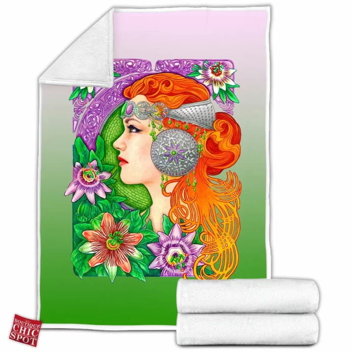 Passion Flower Fleece Blanket