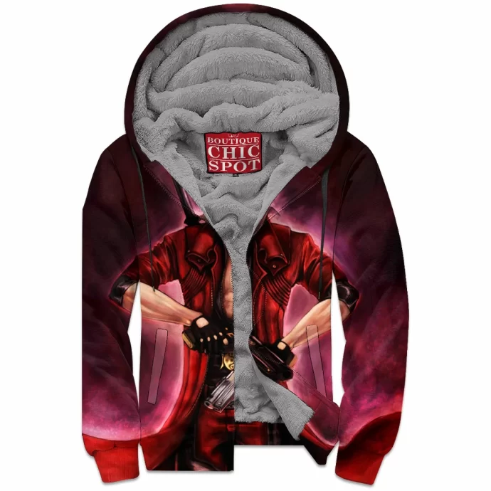 Dante The Devil Slayer Zip Fleece Hoodie