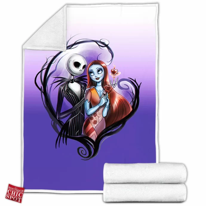 Jack And Sally Fleece Blanket