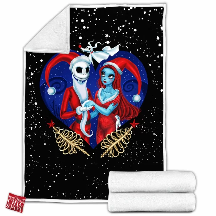 Jack And Sally Fleece Blanket