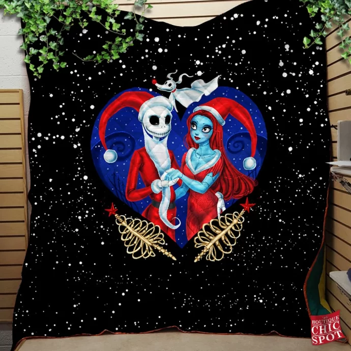 Jack And Sally Quilt Blanket