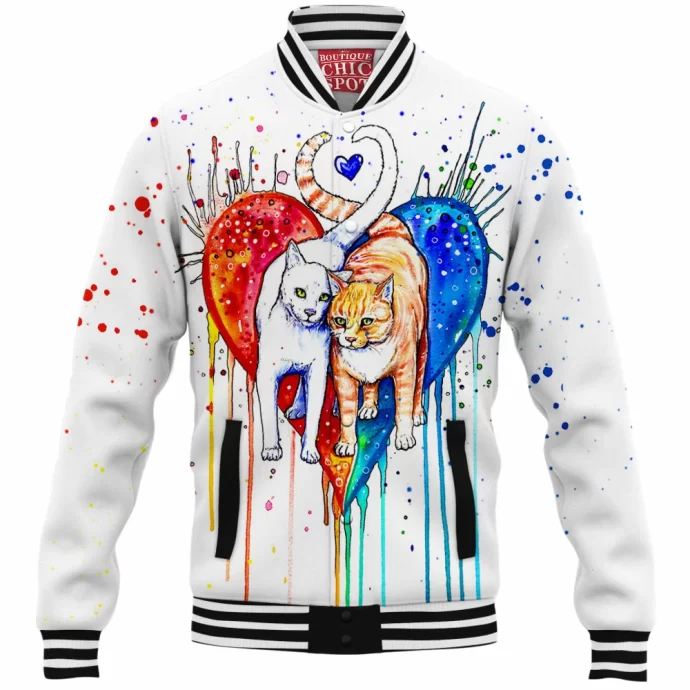 Never Ending Love Cat Baseball Jacket