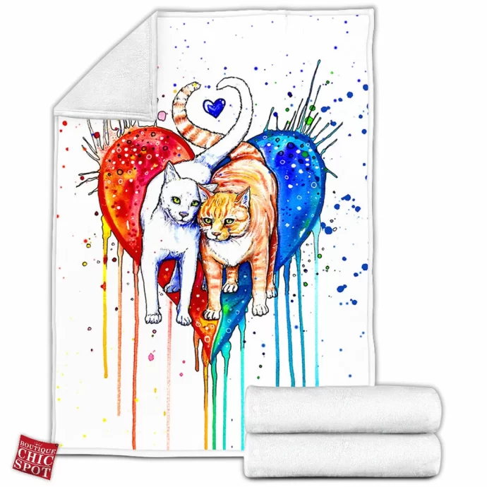 Never Ending Love Cat Fleece Blanket