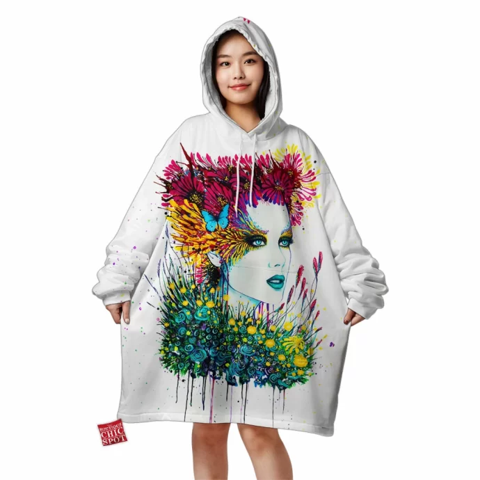 Lady Bouquet Blanket Hoodie