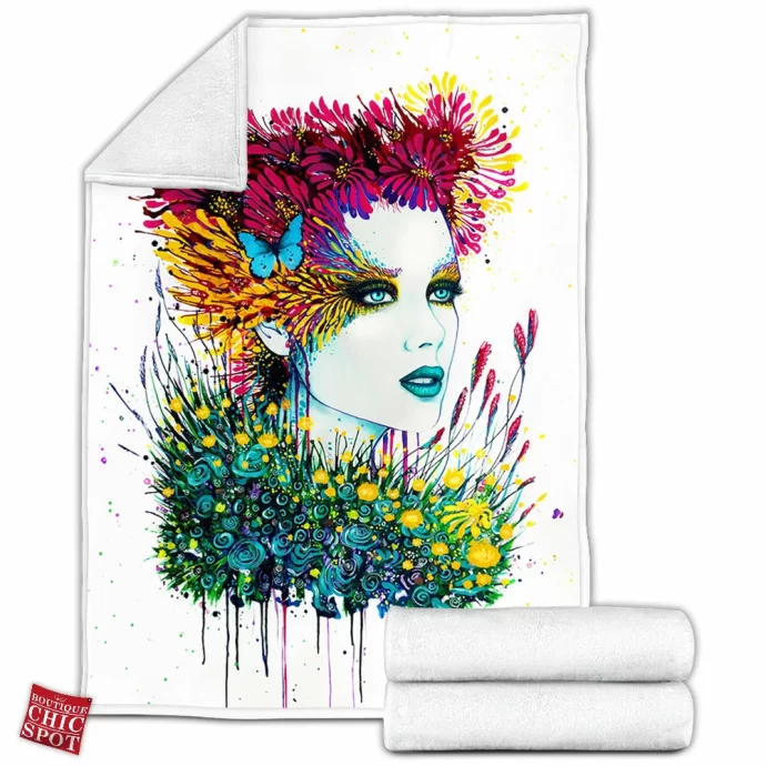 Lady Bouquet Fleece Blanket