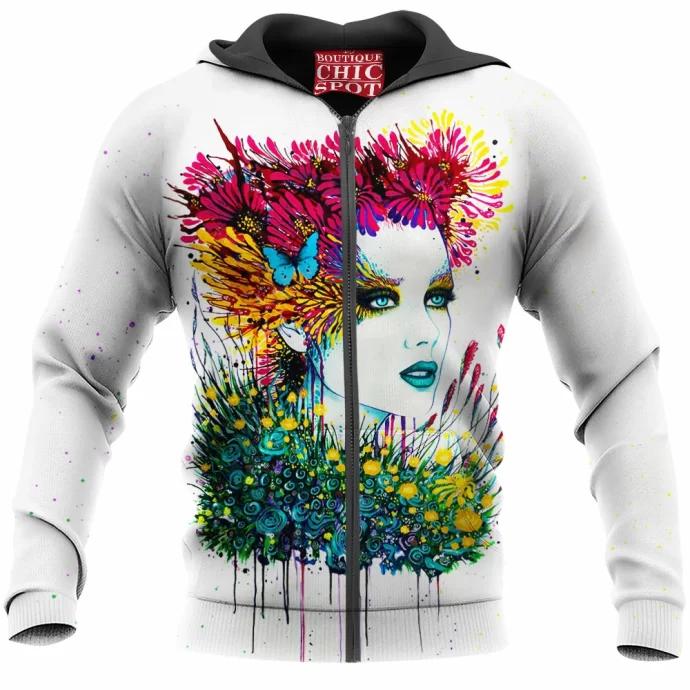 Lady Bouquet Zip Hoodie