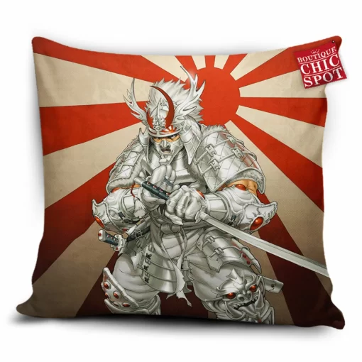 Ultimate Silver Samurai Pillow Cover