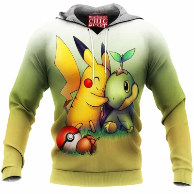Anime Fleece-Hoodie, Pikachu Fleece-Hoodie, Pokemon Fleece-Hoodie