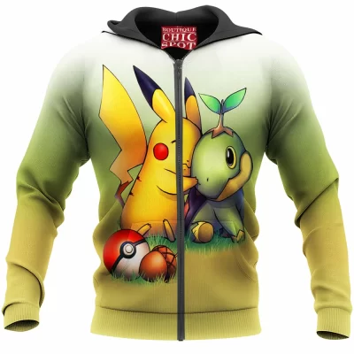 Anime Zip-Hoodie, Pikachu Zip-Hoodie, Pokemon Zip-Hoodie