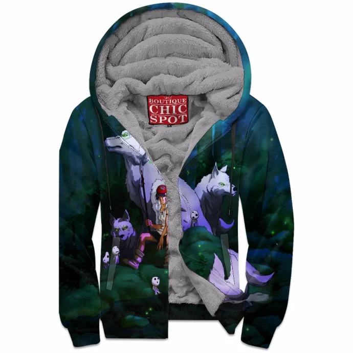 Princess Mononoke Zip Fleece Hoodie