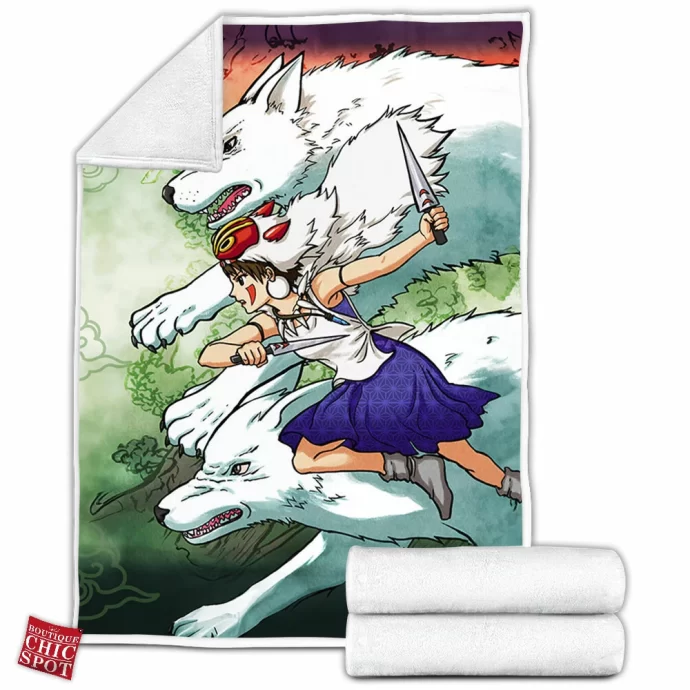 Ghibli Mononoke Hime Fleece Blanket