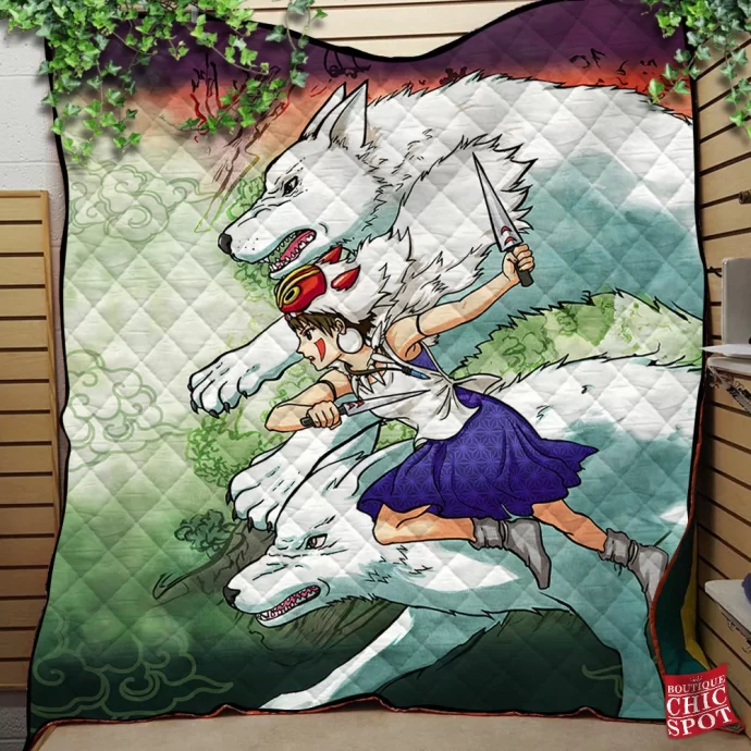 Ghibli Mononoke Hime Quilt Blanket