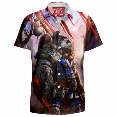 Warcraft Hawaiian-Shirt, Game Hawaiian-Shirt, Pandaren Hawaiian-Shirt, Dota Hawaiian-Shirt