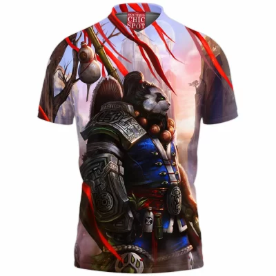 Warcraft Polo Shirt, Game Polo Shirt, Pandaren Polo Shirt, Dota Polo Shirt