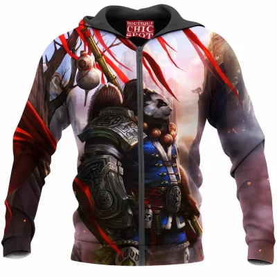 Warcraft Zip-Hoodie, Game Zip-Hoodie, Pandaren Zip-Hoodie, Dota Zip-Hoodie