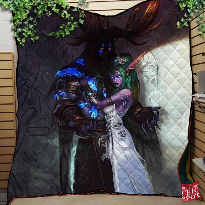 Tyrande And Malfurion Warcraft Quilt Blanket