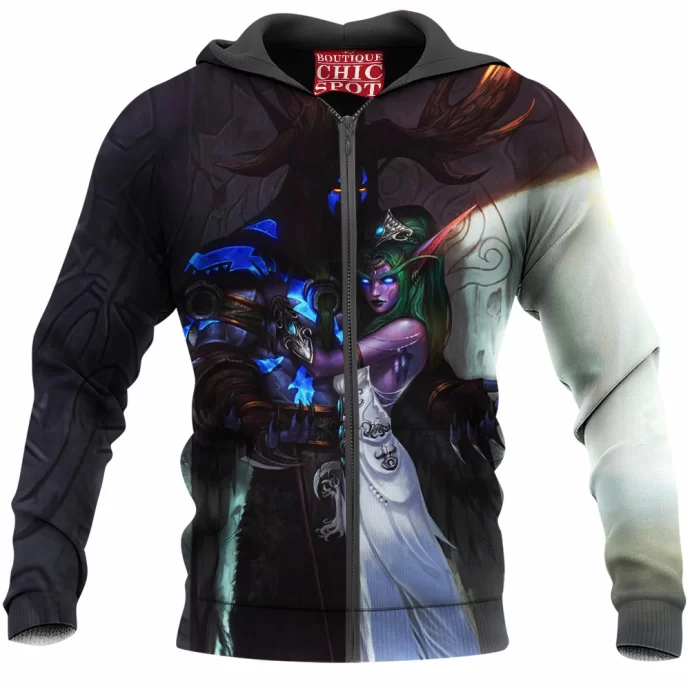 Tyrande And Malfurion Warcraft Zip Hoodie