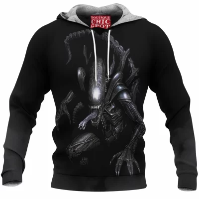 Alien Fleece-Hoodie, Horror Fleece-Hoodie, Sci-Fi Fleece-Hoodie