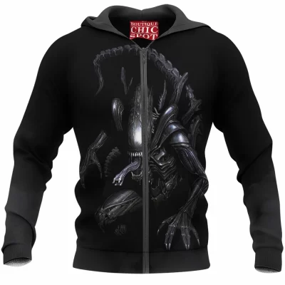 Alien Zip-Hoodie, Horror Zip-Hoodie, Sci-Fi Zip-Hoodie
