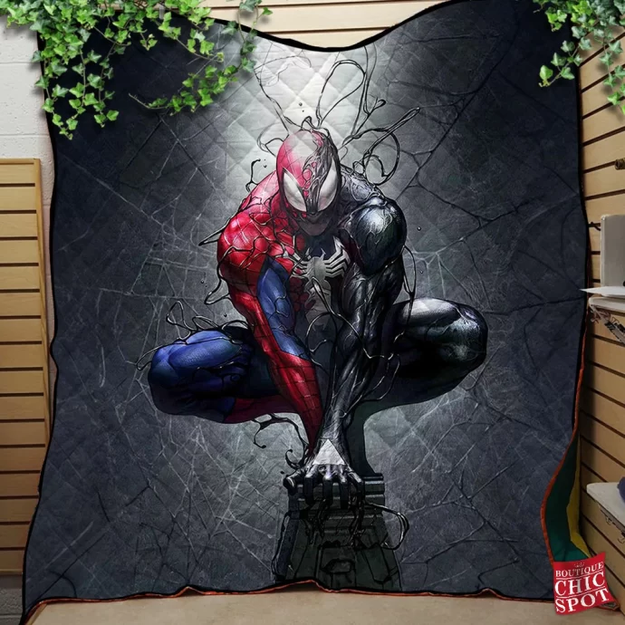 Symbiote Spider-man Quilt Blanket