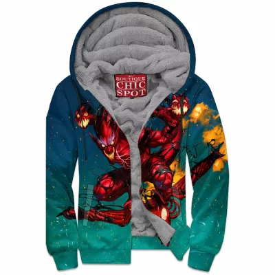 Comic Zip-Fleece-Hoodie, Red Goblin Zip-Fleece-Hoodie
