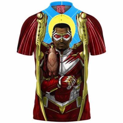 Comic Polo Shirt, Falcon Sam Wilson Polo Shirt